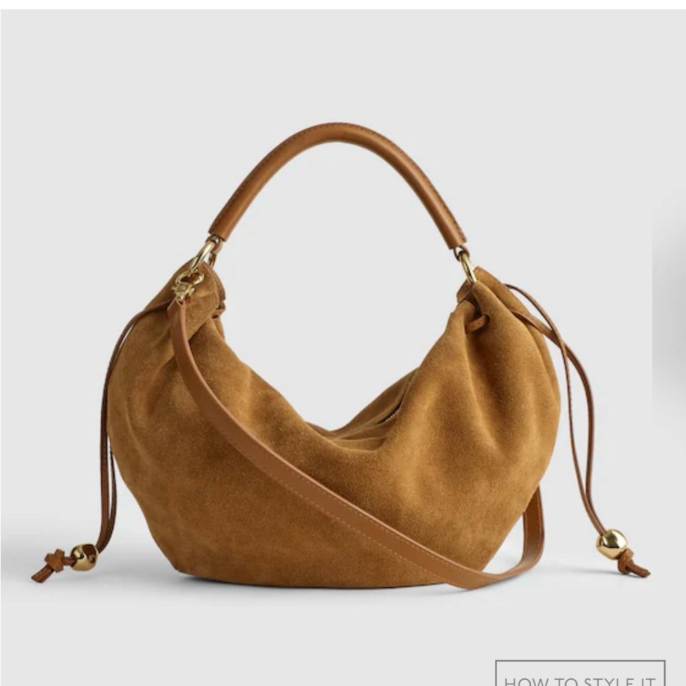 MADEWELL Brand New with tags  Suede Hobo Shoulder Bag in Aged Cognac